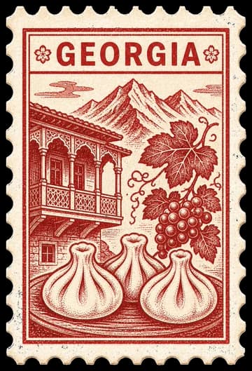 The Georgian cuisine stamp