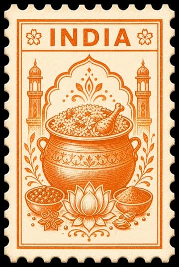 The Indian cuisine stamp